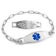 thumbnail image 1 of MedicEngraved Stainless Steel Custom Medical Alert Bracelet - 4mm Paperclip Link, 1 of 7