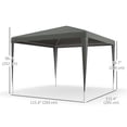 thumbnail image 3 of Outsunny Party Tent, Portable Gazebo Canopy Event Shelter Grey, 3 of 10