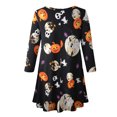 thumbnail image 5 of LARACE Halloween T-Shirts à Manches 3/4 pour Femmes Col Rond Crochet Amples Décontractés Chemises Blouses Hauts Flower42 1X, 5 of 5