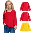 thumbnail image 2 of ZACPNCV Chandails Molletonnés à Col Rond pour Filles 3 Pcs, Chandails à Manches Longues pour Enfants, Hauts, Chandail d'Automne, Rouge, 10-11 Ans, 2 of 8