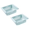 thumbnail image 1 of Oleegame 2PC Spoon And Lid Rest 2 Pack Fridge Storage Containers Retractable Space Refrigerator Drawer Organizer Kitchen Drain Basket Storage Rack Blue, 1 of 4