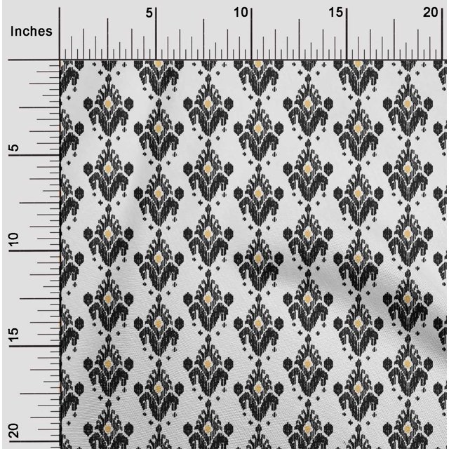 oneOone Silk Tabby Fabric Ethnic Ikat Printed Craft Fabric BTY 42 Inch Wide