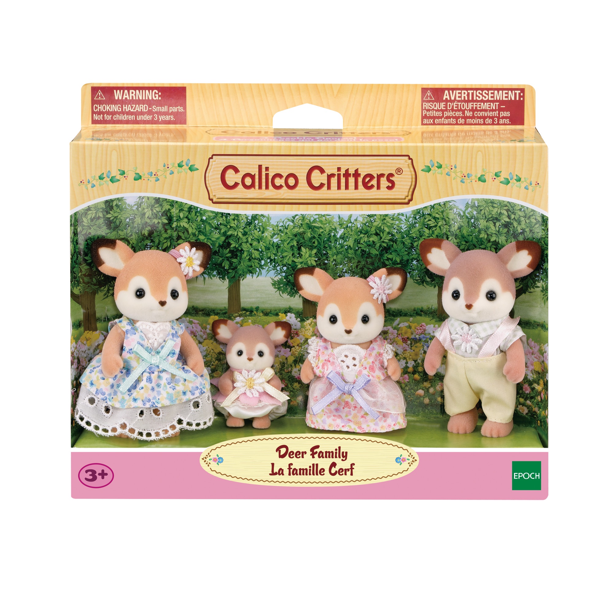 Famille de cerfs Calico Critters, ensemble de 4 figurines de collection.