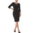 thumbnail image 1 of INSPIRE CHIC Robe Fourreau pour Femme à Fermeture Éclair au Cou Robe Crayon de Travail Noir XX-Grand, 1 of 5