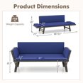 thumbnail image 3 of Costway Outdoor Convertible Sofa Daybed with Adjustable Armrests Removable Cushions Navy, 3 of 10
