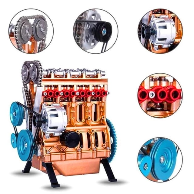 Modèle de Moteur Moteur de Bureau Moteur de Voiture 4 Cylindres Modèle de Moteur Adulte Mini Ne Pas Bricoler Jouets Modèle de Moteur Jouet