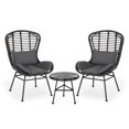 thumbnail image 1 of Noble House la Habra Ensemble de Conversation en Osier pour Extérieur 3 Pcs Gris, 1 of 12