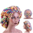 thumbnail image 1 of Cap Large Sleep Hat Women African Floral Print  Cap Double Layer Wide Band Sleep Makeup Bonnet, 1 of 6
