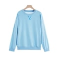 thumbnail image 4 of Meichang Sweatshirts à Col Rond pour Femmes Manches Longues Pull Sans Capuche Couleur Unie Confortable pour l'Automne Coupe Ample, 4 of 4