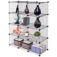 thumbnail image 4 of Gymax 12 Cube Grid Wire Organizer Wardrobe Shelves Bookcase DIY, 4 of 10