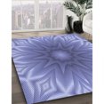 thumbnail image 3 of Ahgly Company Tapis de Zone Rond d'Intérieur Lavable à la Machine, Style Transitionnel, Bleu Ardoise, 3 Pieds Rond, 3 of 7