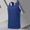 thumbnail image 4 of Mens Casual Tank Tops Racer Back Crewneck Sleeveless Shirt Lightweight Workout Tee Summer Muscle T-Shirts, 4 of 6