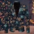 thumbnail image 4 of Veste de Costume de Noël Flocon de Neige Père Noël pour Hommes Coupe Ajustée Imprimée Poche Revers Bouton Complets Formels pour Hommes Veste de Costume Costume, 4 of 5