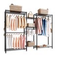 thumbnail image 1 of VEVOR Clothing Garment Rack, Heavy Duty Closet Wardrobe, 7 Adjustable Tiers Clothes Racks with Steel Frame, 850 lbs Load Capacity Clothes Rack with 4 Hanging Rods, 1 of 9