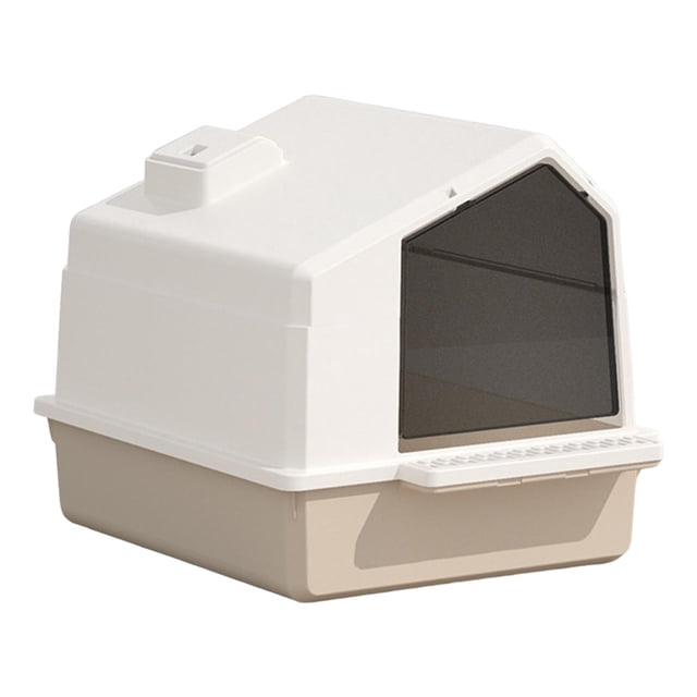 GROWTH TANK Cat Litter Box Toilet Anti Splashing Sand Box Container Full Enclosed Pet Litter Brown
