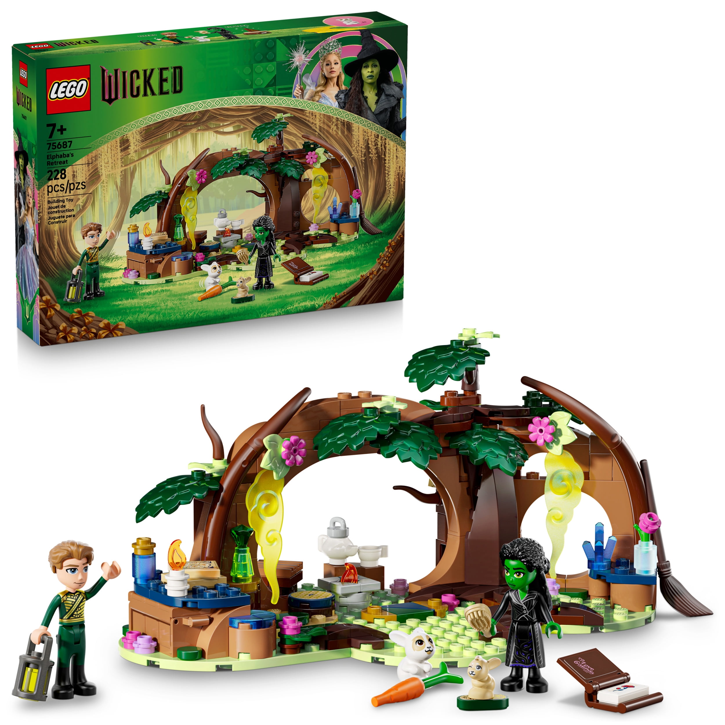 LEGO Wicked Elphaba’s Retreat Building Toy - Elphaba & Fiyero Toy Figures and Playset with Forest Friends - Pretend Play Building Blocks for Kids, Ages 7+ - Wicked Gift for Girls & Boys - 75687