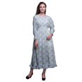thumbnail image 1 of Bimba Floral Women Cotton Smocked Boho Renaissance Long Ruffle MaxiDress-XX-Large, 1 of 5