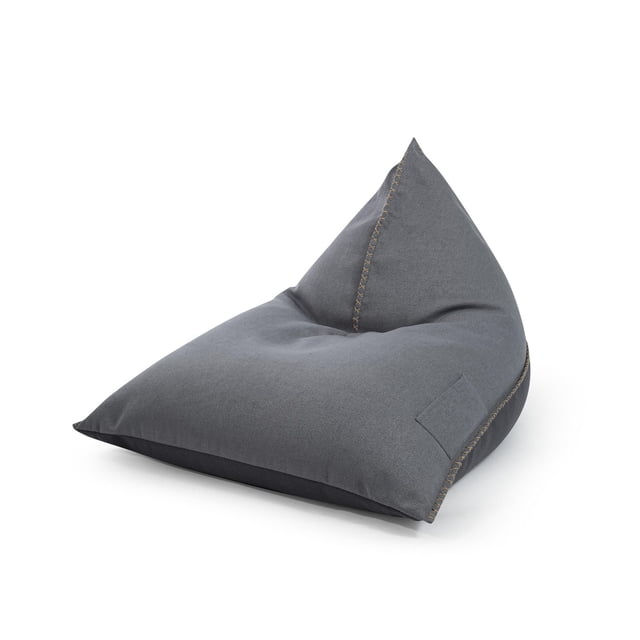 Gouchee Home Calypso Bean Bag Chair en Toile de polyester Gris Bicolore avec Surpiqûres Croisées Décoratives, Poche Latérale et Poignée Arrière, Rempli de Billes de Polystyrène Vierges Canadiennes, Conçu pour les Chambres d'Enfants, les Résidences Étudiantes Ou les Sièges Décontractés.