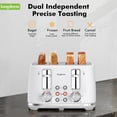 thumbnail image 2 of LONGDEEM 4 Slice Toaster, 6 Browning Options, Wide Slots, High Lift Lever, Dual Controls, White, 2 of 7