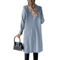 thumbnail image 3 of MAWCLOS Ladies Classic Solid Color Outwear Holiday Lapel Pea Coats Sky Blue 2XL, 3 of 3