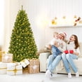 thumbnail image 2 of Gymax 8FT Pre-Lit Christmas Tree Hinged Artificial Tree w/ Metal Stand LED Lights, 2 of 10