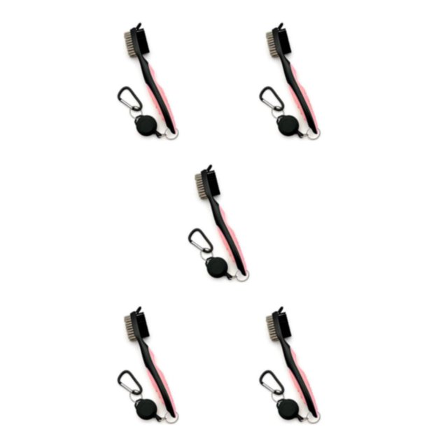 Redempat Stainless Steel Golf Club Brush Portable Solid Color Shoe Brushes Pink Lidless 5Set