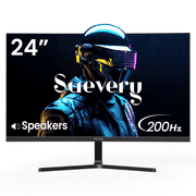 Suevery 24" 200Hz Moniteur de jeux, FHD Moniteur informatique, haut-parleurs intégrés, 120% sRGB, FreeSync, noir
