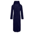 thumbnail image 3 of Ccpelsie Men's Robe Long Plush Soft Bathrobe Cozy Spring Fall Winter Warm Robes Shawl Collar Sleepwear with Pockets(A-Navy,M), 3 of 4