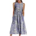 thumbnail image 2 of SMihono Robe Bohème d'Été pour Femmes Grande Taille Mode Robe Sans Manches à Col en V Décontractée à Imprimé avec Poches pour Femmes Printemps Été, 2 of 6