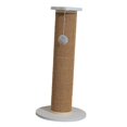 thumbnail image 3 of Cats Scratch Post with Interactive Ball Toy Vertical Scratcher Cat Climbing Pole White Brown 63x30cm, 3 of 9