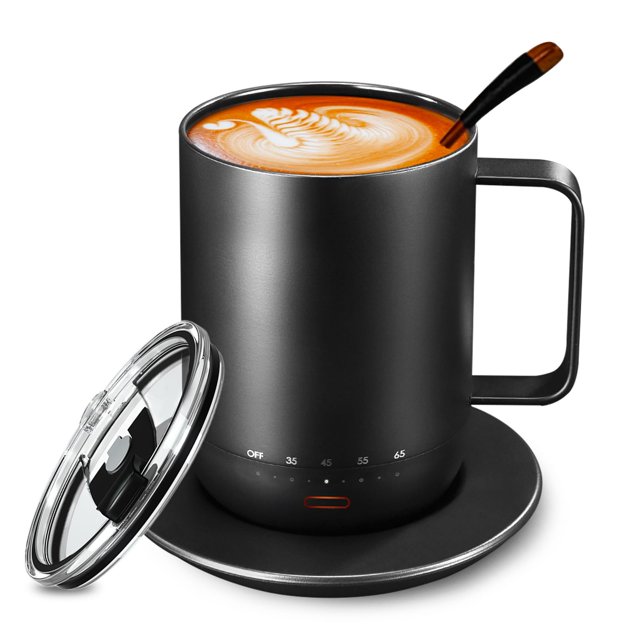 VSITOO S3 Pro+ Temperature Control Self Heating Smart Mug 16 oz, Improved Design,Smart LED Light/APP Control/Auto Sleep/5 Level Temperature Setting(B