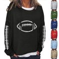 thumbnail image 3 of EQWLJWE Chandails en Molleton de Football pour Femmes, Chandails en Molleton de Jour de Match, Chandail-Over Rugby Surdimensionné, Col Rond, Hauts d'Entraînement pour Femmes, 3 of 3