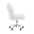 thumbnail image 4 of Riverbay Furniture Transitional Faux Fur Fabric Swivel Office Chair in White, 4 of 15