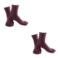 thumbnail image 4 of relayinert Soft Five Toe Socks Stretchable Cotton High Crew Socks Athletic Solid Socks Purple 2Set, 4 of 6