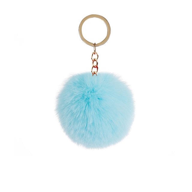 Fuzzy Ball Keychain Supple Comfortable Lovely Key Rings Adorable Practical Key Chains Women for Children Adults Elderly Students Light Green 7cm