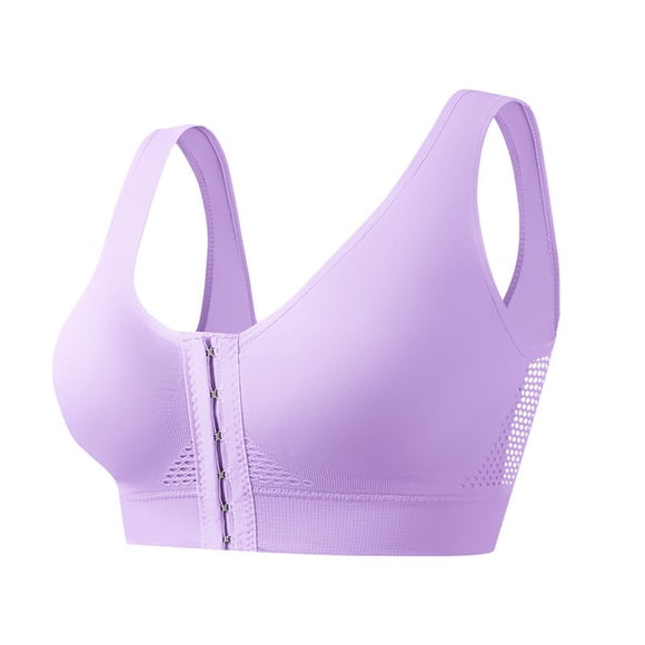 Lenpel Women's Front Closure Sports Bras Seamless Lightly Padded Push up Wirefree Yoga Bralettes Mesh Full Coverage Workout Bras
