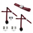 thumbnail image 1 of Airplane 3 Point Burgundy Retractable Bench Seat Belt Kit with Bracketry for 1962-1965 Chevy II - 3 Belts, 1 of 1