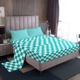 thumbnail image 1 of Erosebridal Checkered Gingham Sheet Set Twin, Rectangle Geometry Bedding Sets Twin Size, Teens, 3pcs, 1 of 7