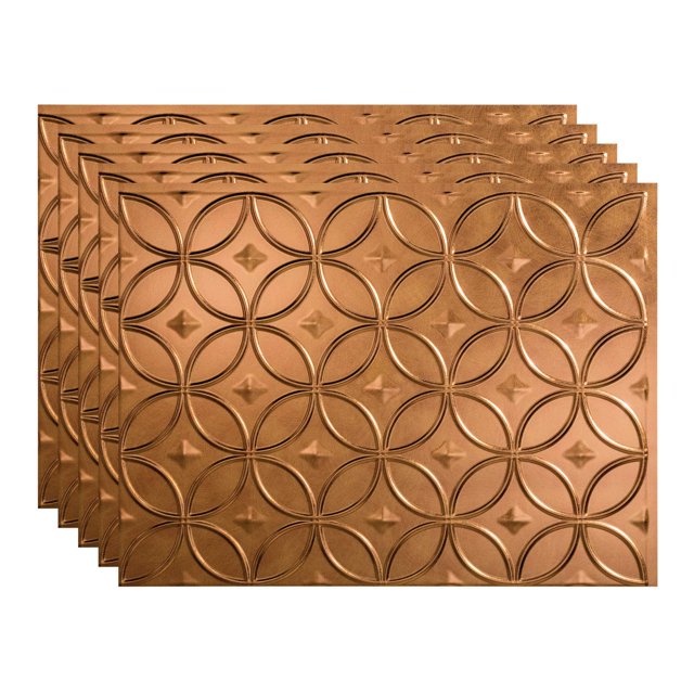 FASÄDE Rings Decorative Vinyl 18in x 24in Backsplash Panel in Antique Bronze (5 Pack)