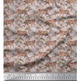 thumbnail image 1 of Soimoi Poly Georgette Fabric Leaves & Tiger Jungle Print Fabric by Yard 52 Inch Wide, 1 of 3