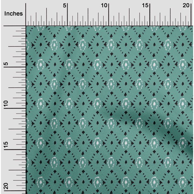 oneOone Polyester Lycra Fabric Geometric Block Print Fabric By Yard 56 Inch Wide