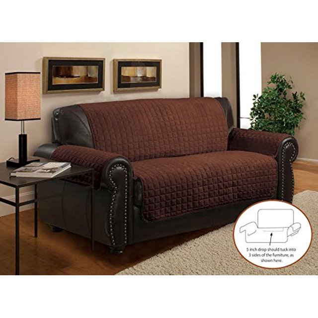 Home Sweet , Housse de Protection Matelassée de Luxe en Peluche pour Canapé et Meubles (Brun, Canapé)