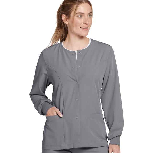 Jockey Veste d'Uniforme à Boutons-Pression à Encolure Ronde Classique pour Femmes
