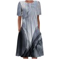 thumbnail image 2 of Robe Maxi d'Été pour Femme, Robe d'Été Bohème à Imprimé, Manches Courtes, Robe de Plage, Robe Longueur Genou, Robe à Manches Courtes en Liquidation, 2 of 5