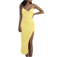 thumbnail image 2 of EGNMCR Robes d'Été pour Femmes Tendance 2024 Mode Robe de Printemps, d'Été et Décontractée pour Femme à une Épaule Sans Manches de Couleur Unie, 2 of 6