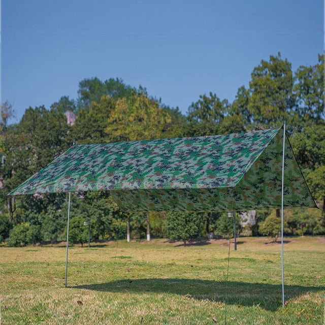 Waterproof Tent Tarp Travel Useful Canopy Sunshade Tarp Mat Moisture Resistant Multi-functional Shade Sail for Beach Backyard 100*145CM