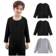 thumbnail image 2 of ZACPNCV Chandails Molletonnés à Col Rond pour Filles 3 Pcs, Chandails à Manches Longues pour Enfants, Hauts, Chandail d'Automne, Noir, 10-11 Ans, 2 of 8