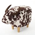 thumbnail image 1 of Christopher Knight Home Bessie Patterned Velvet Cow Ottoman, Brown Milk Cow / Natural, 1 of 2