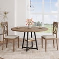 thumbnail image 1 of Bingirl Industrial 47 - Inch Round Dining Table Set for 4 to 6 People, with Tabletop and Metal Base, Ideal for Dining Room and Living Room, Rustic Brown, 1 of 6