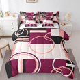 thumbnail image 1 of YST Geometric Circles Swirls 7 Piece Down Comforter Set, Queen, 1 of 5